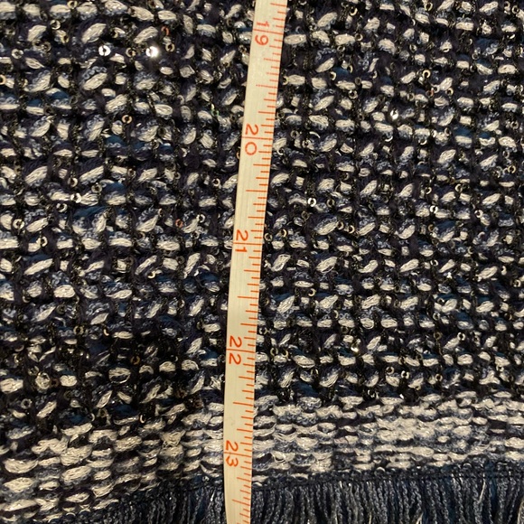 Ann Taylor night sky sequin fringed pullover sweater size Large - Picture 9 of 9